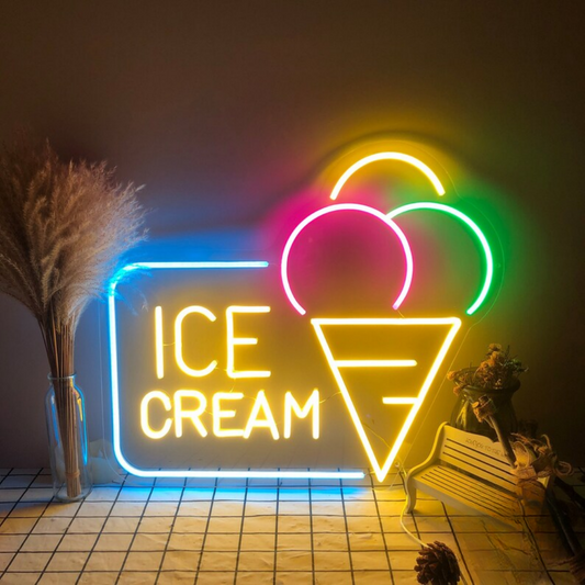 Ice Cream Neon Sign - Light Up the Flavor with Neon Elegance
