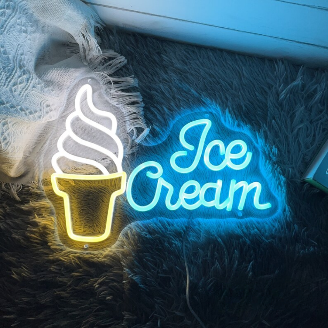Ice Cream Neon Sign - Scoop of Joy for Dessert Enthusiasts