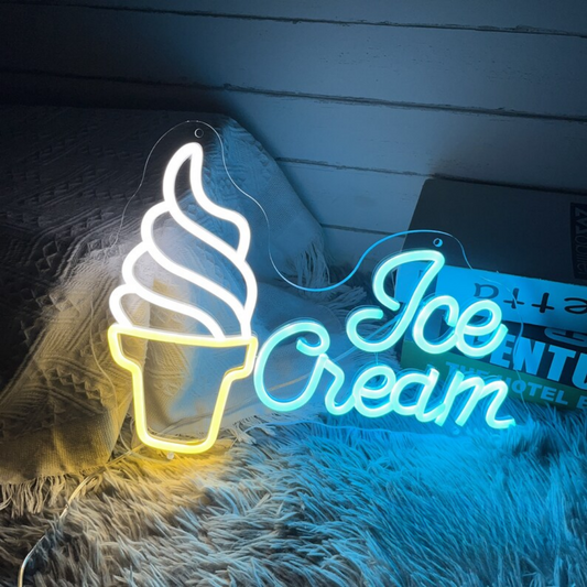 Ice Cream Neon Sign - Scoop of Joy for Dessert Enthusiasts