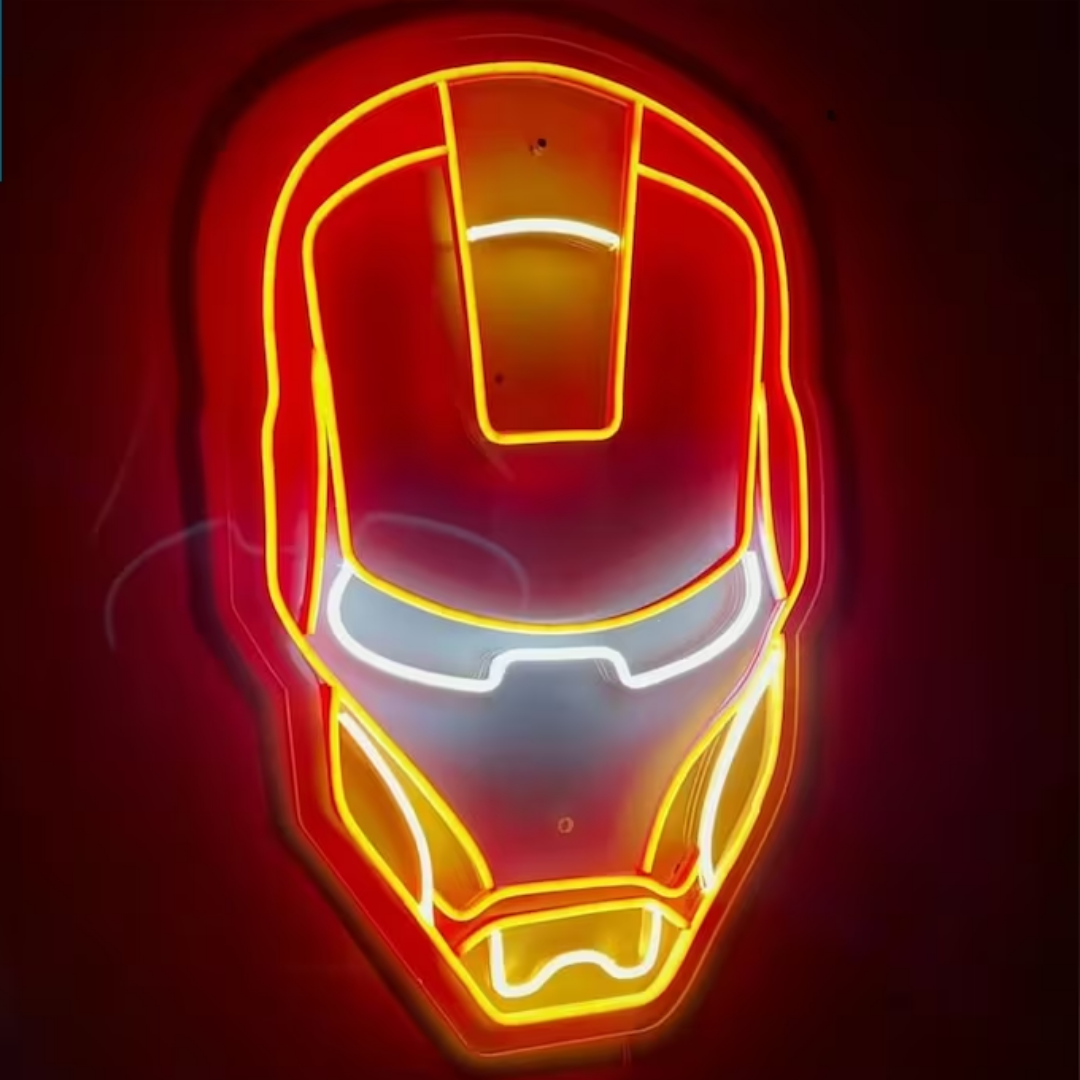 Iron Man Neon Sign - Light Up Your Marvel Corner with Super Elegance