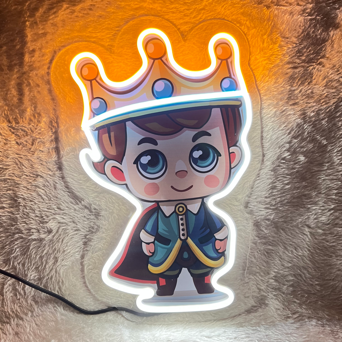 Baby Prince Neon Artwork - Majestic Baby's First Art