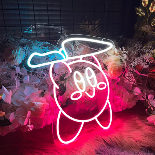 Kirby Knife Neon Sign - Slice and Dice with Kirby