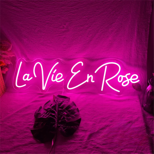 La Vie En Rose Neon Sign - A Luminous Ode to Life in Pink
