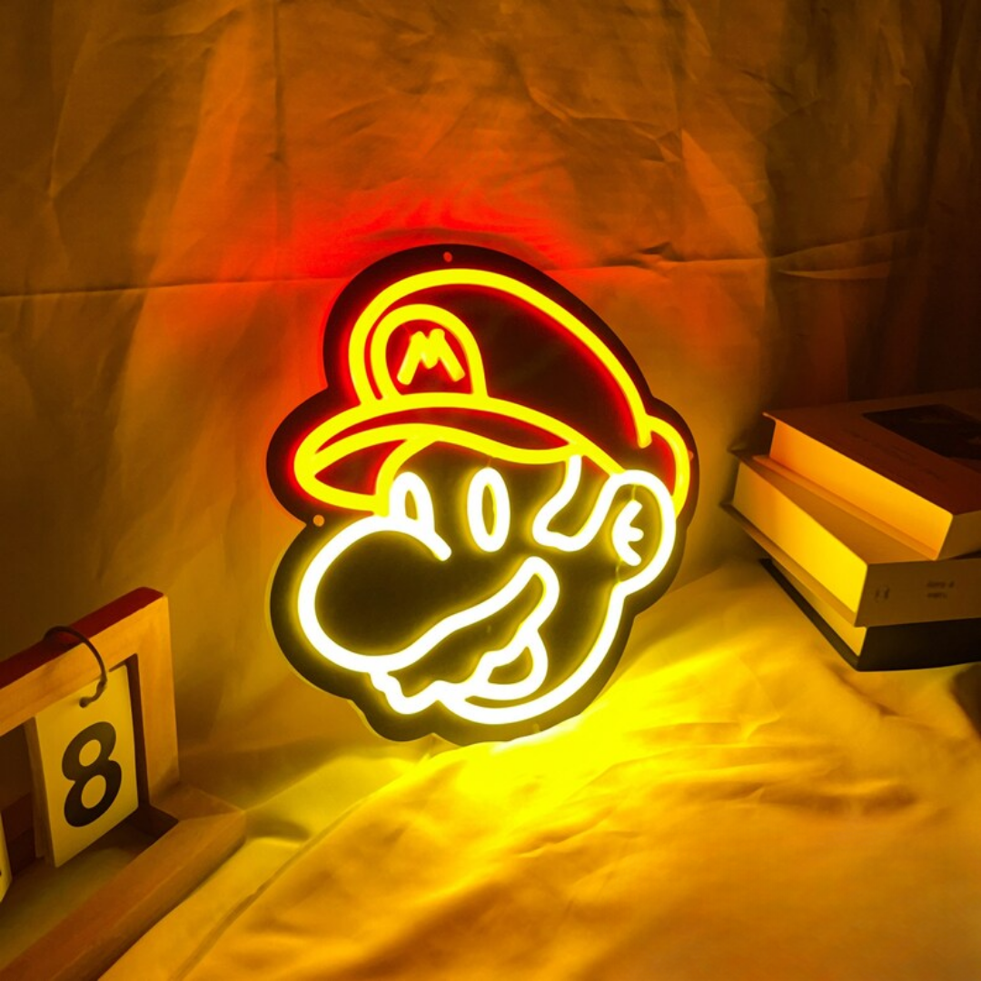 Mario Neon Sign - Light Up Your Space with Gaming Vibes