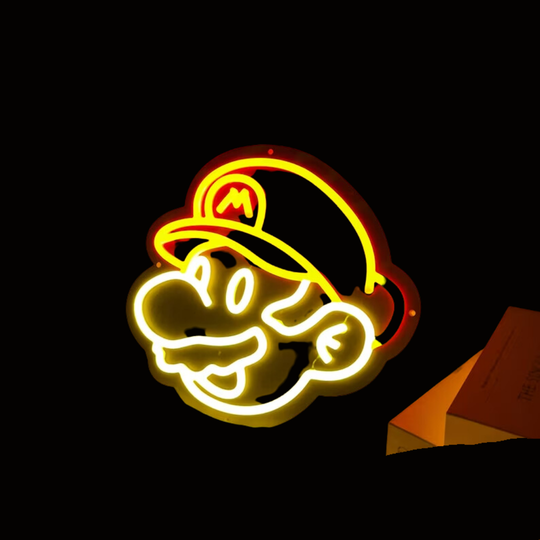 Mario Neon Sign - Light Up Your Space with Gaming Vibes