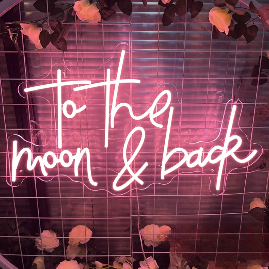 To the Moon & Back Neon Sign - Glowing Love Story