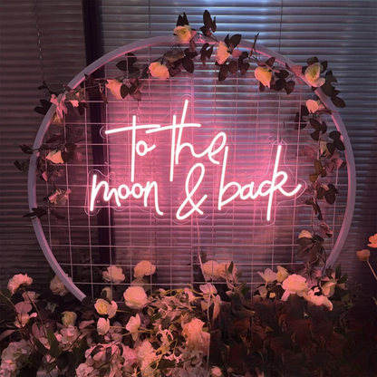 To the Moon & Back Neon Sign - Glowing Love Story