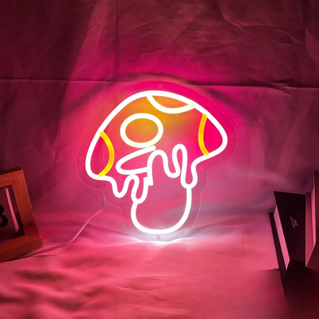 Mushroom Neon Sign - Radiant Fungi Fantasy