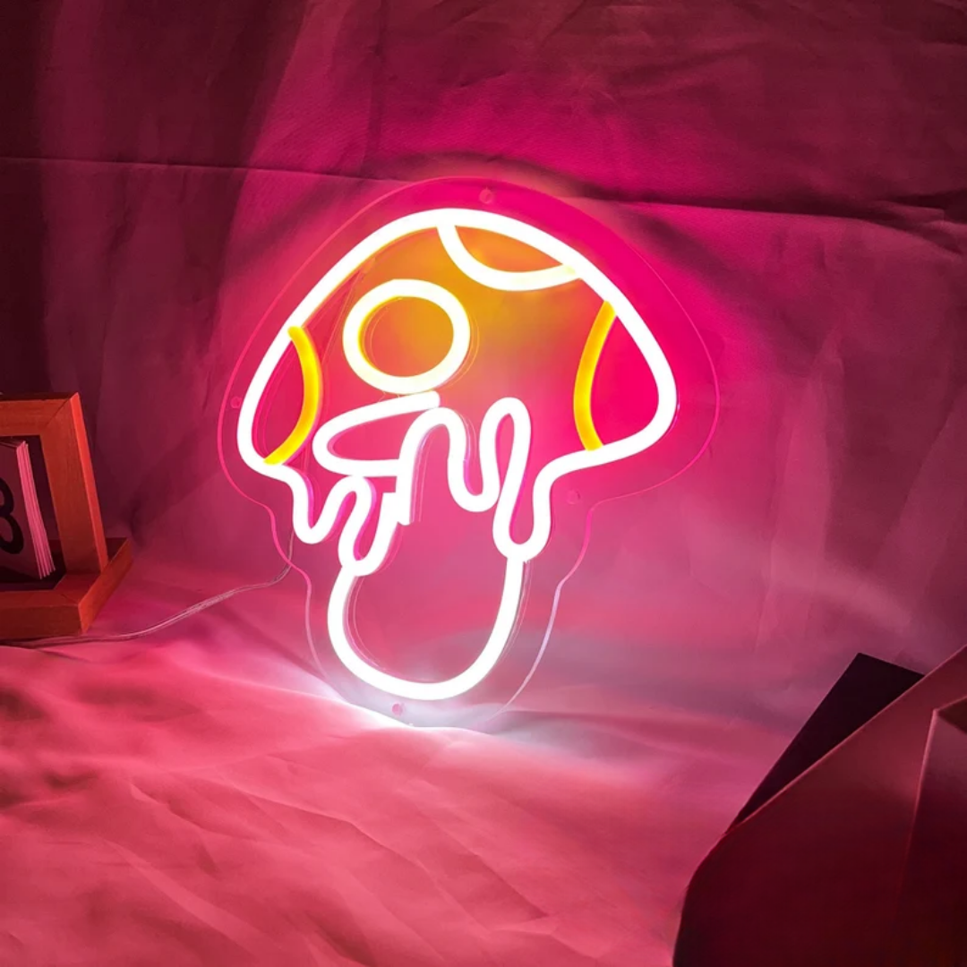 Mushroom Neon Sign - Radiant Fungi Fantasy