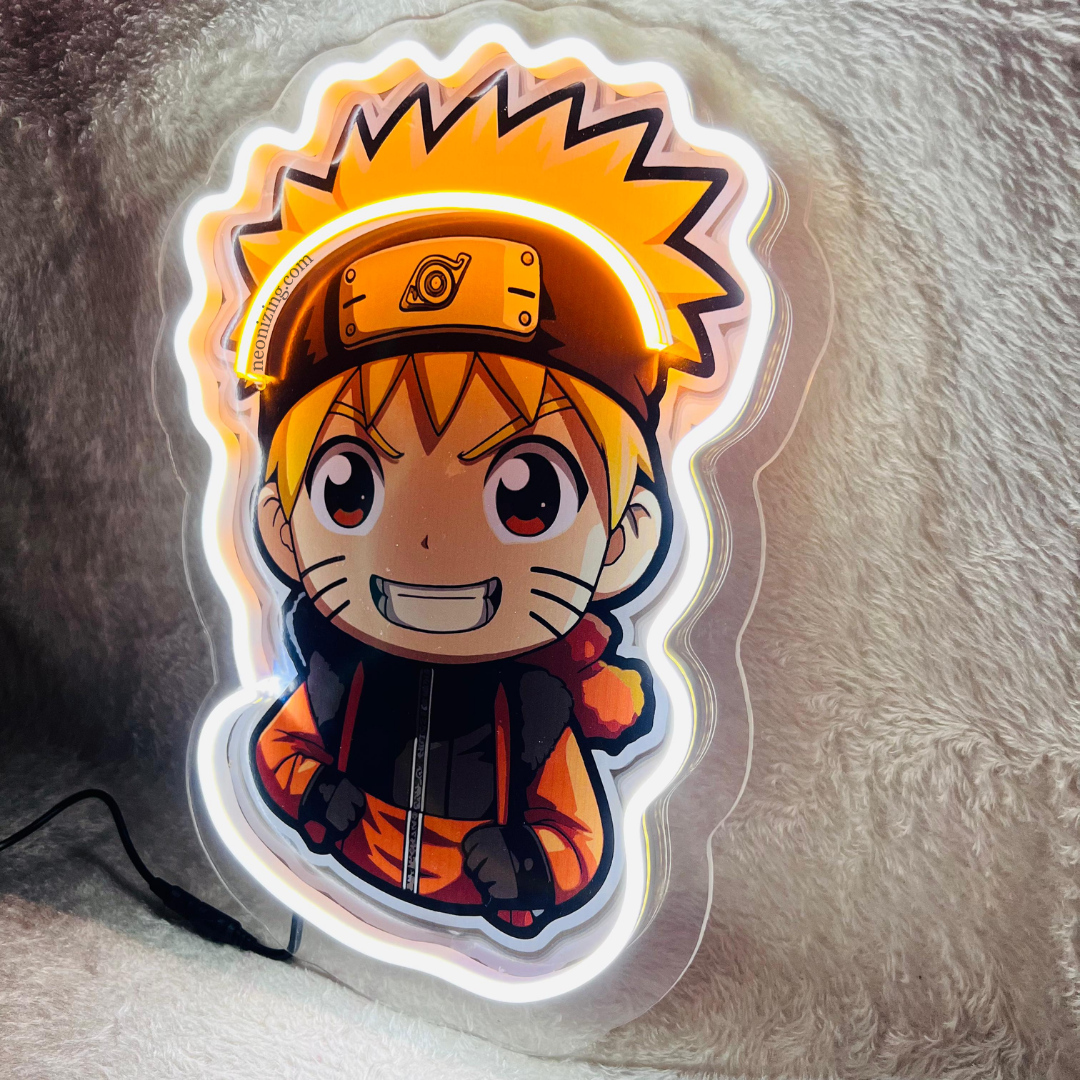 Baby Naruto Neon Artwork - Little Hero in Neon