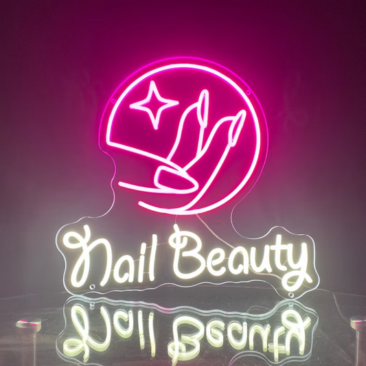 Nail Beauty Neon Sign - Light Up Your Space with Nail Beauty Vibes