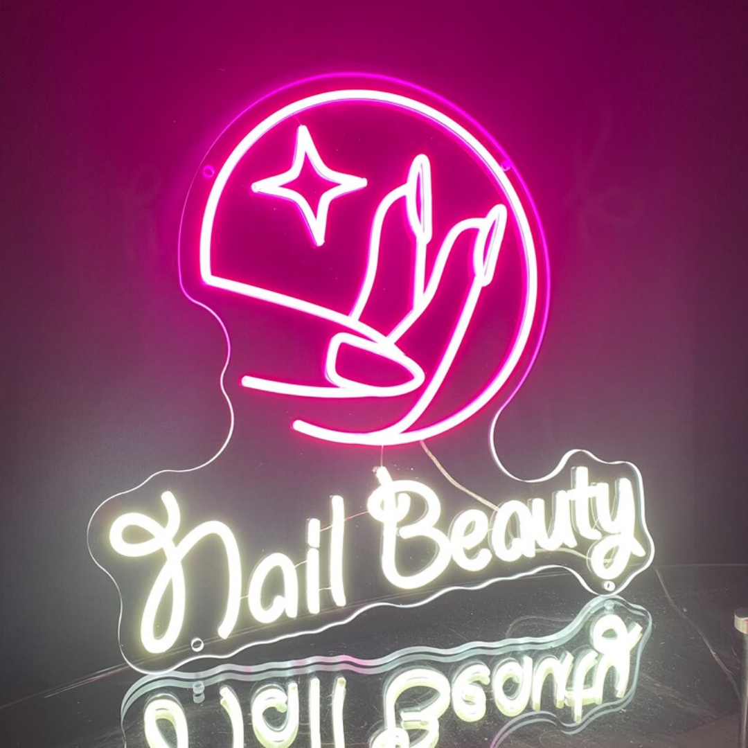 Nail Beauty Neon Sign - Light Up Your Space with Nail Beauty Vibes