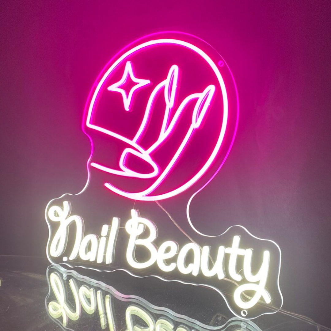 Nail Beauty Neon Sign - Light Up Your Space with Nail Beauty Vibes