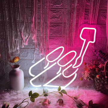 Nails with Nail Polish Neon Sign - Radiant Manicure Magic