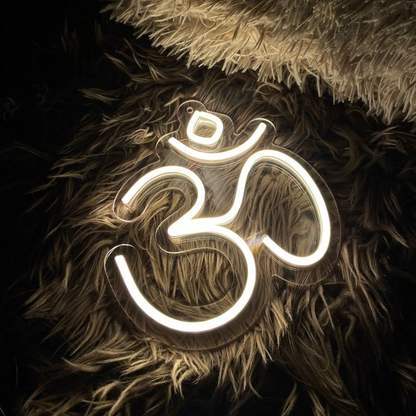 Om Neon Sign - Radiate Peace and Serenity 12 by 12 Inches