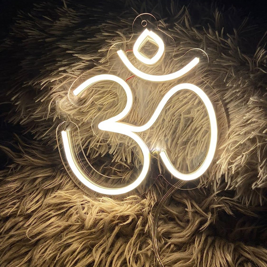 Om Neon Sign - Radiate Peace and Serenity 12 by 12 Inches