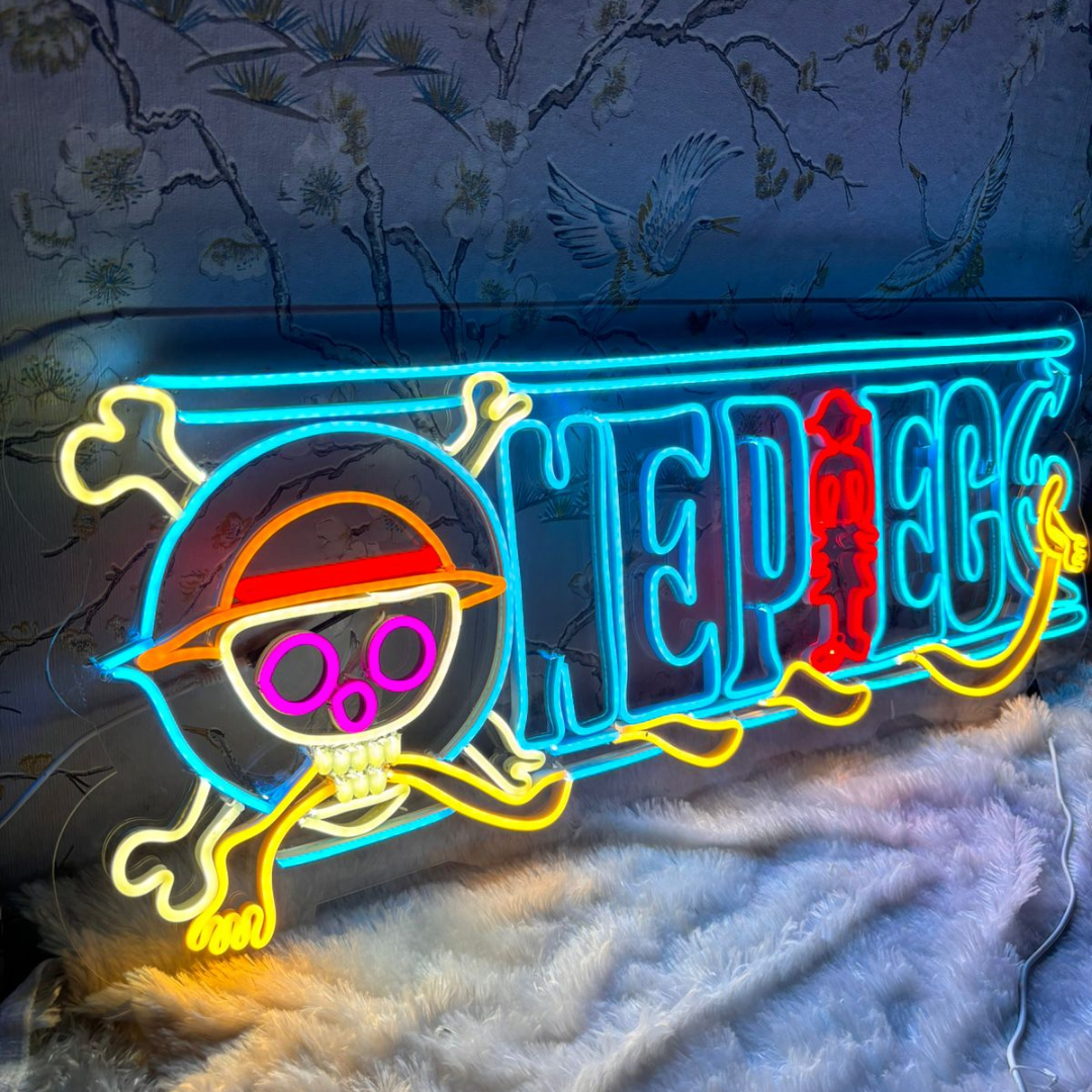 One Piece Logo Neon Sign - A Luminous Treasure for Anime Collectors