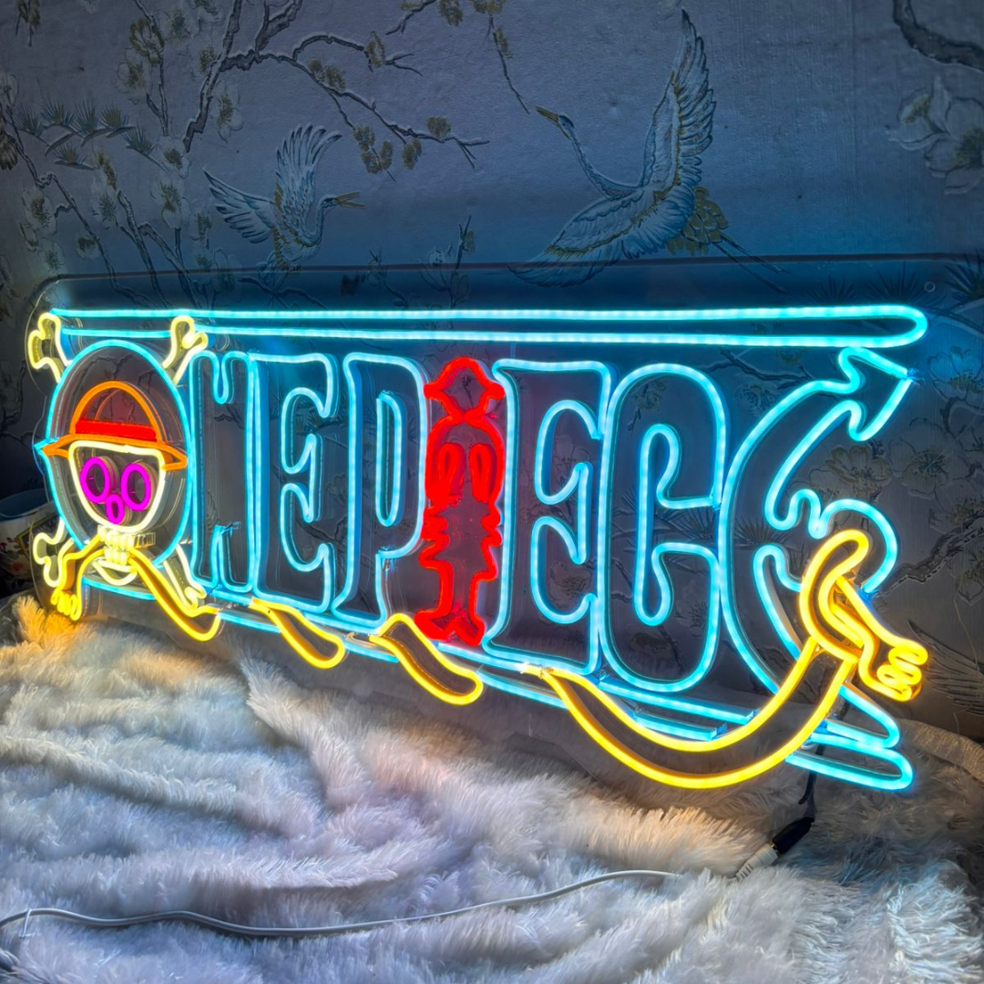 One Piece Logo Neon Sign - A Luminous Treasure for Anime Collectors