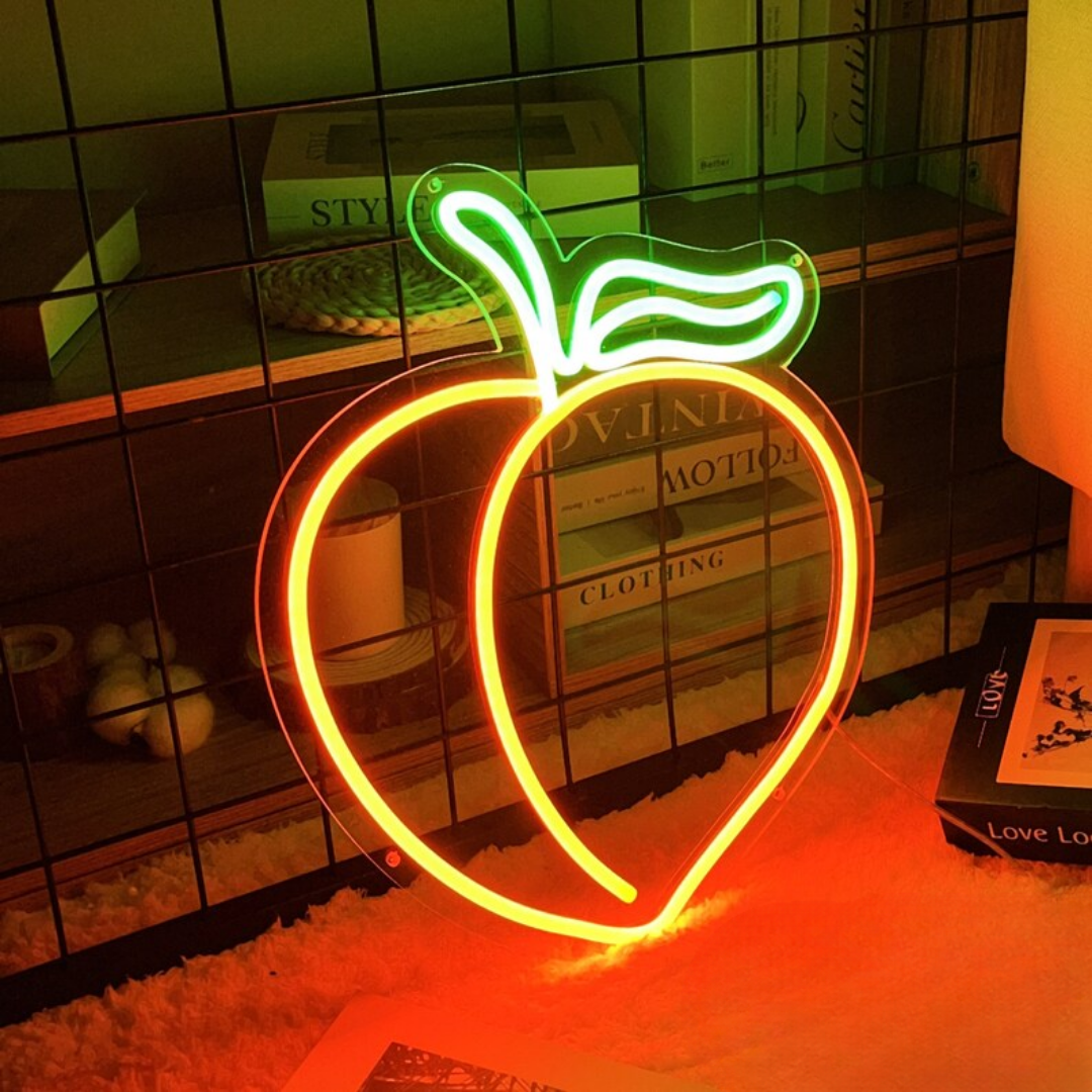 Peach Neon Sign - Light Up Your Space with Peach Vibes