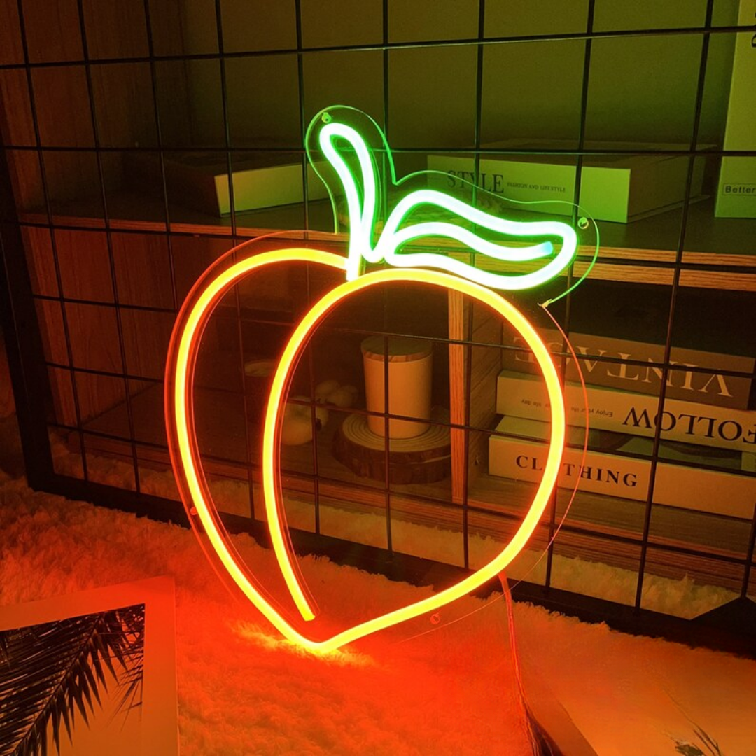 Peach Neon Sign - Light Up Your Space with Peach Vibes