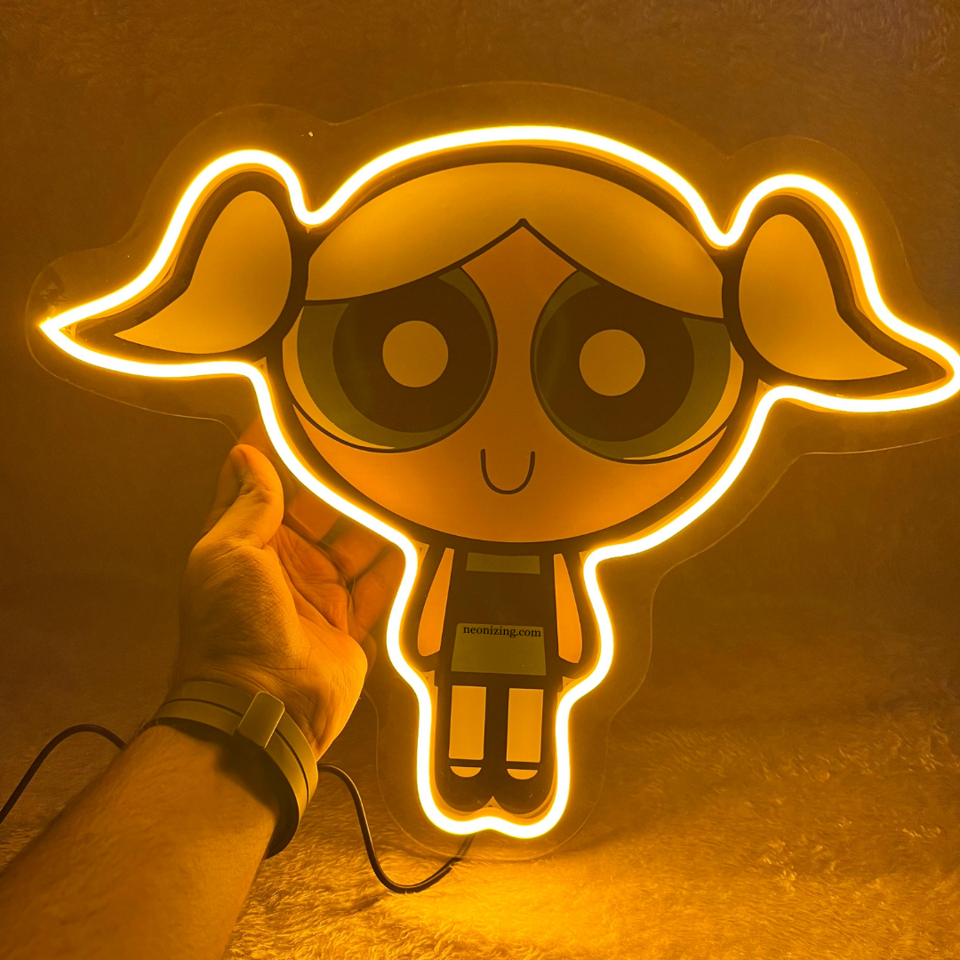 Power Puff Girl Neon Artwork - Girls with Neon Superpowers - Neonizing