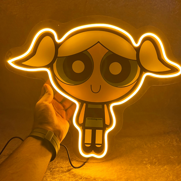 Power Puff Girl Neon Artwork - Girls with Neon Superpowers