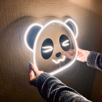 Panda Neon Sign - Light Up Your World with Panda Smile 16 by 16 Inches