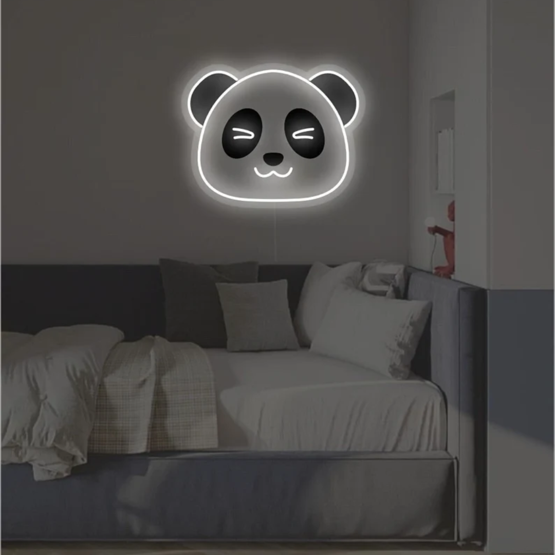 Panda Neon Sign - Light Up Your World with Panda Smile 16 by 16 Inches