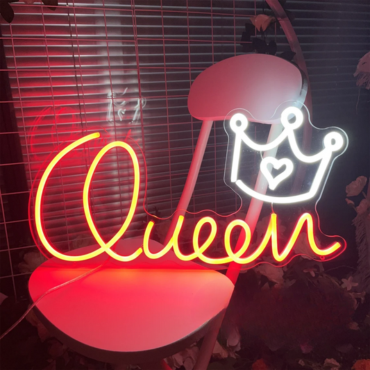 Queen Neon Sign - Crowned Majesty Neon Sign
