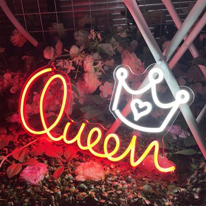 Queen Neon Sign - Crowned Majesty Neon Sign