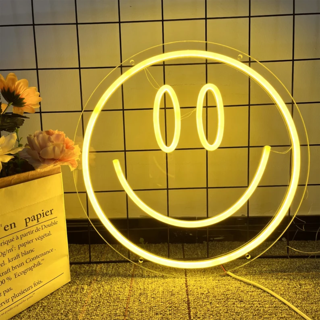 Smiley Neon Sign - Brighten Your World with Happiness
