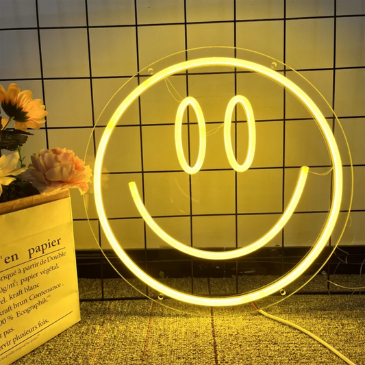 Smiley Neon Sign - Brighten Your World with Happiness