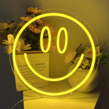 Smiley Neon Sign - Brighten Your World with Happiness