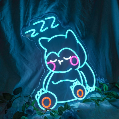 Virtual Nap Luminescence - Snorlax Neon Sign