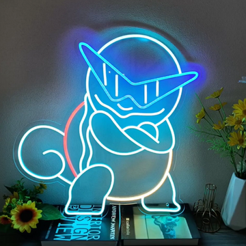 Squirtle Neon Sign - Water-Gun Glow in Neon
