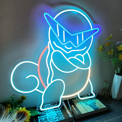 Squirtle Neon Sign - Water-Gun Glow in Neon