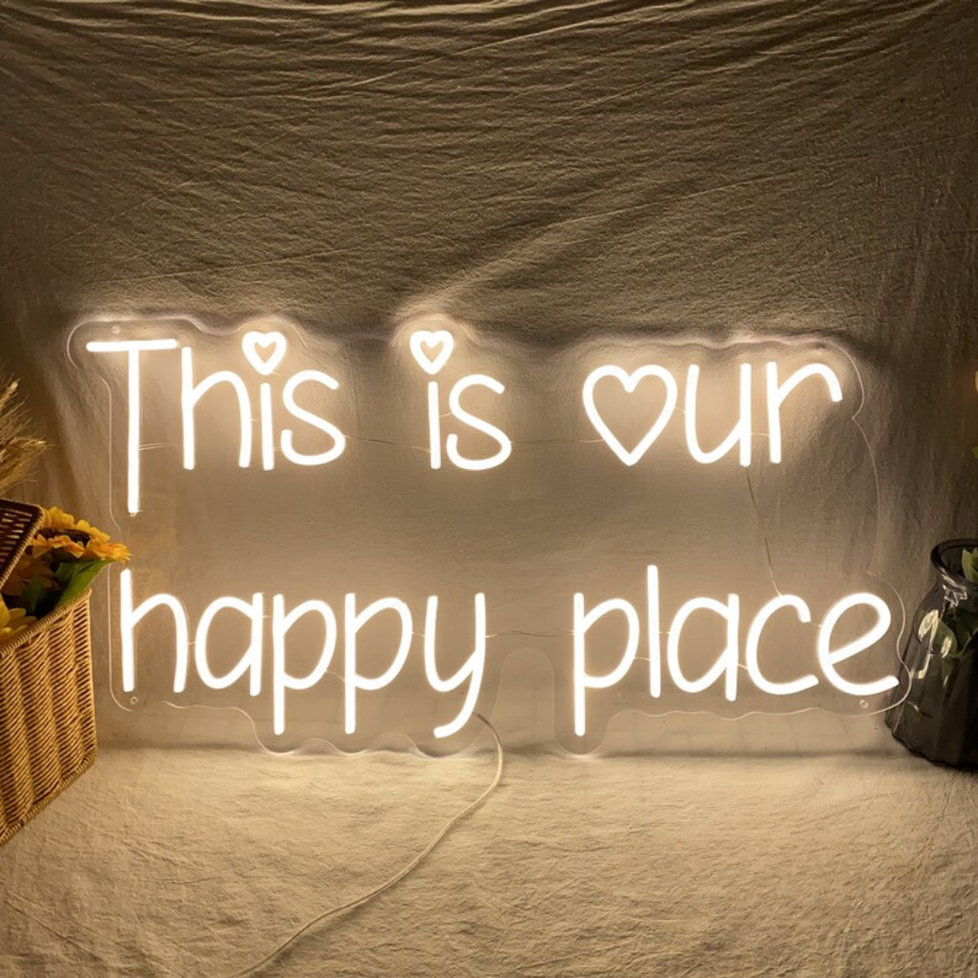 Cozy Haven Masterpiece - This is Our Happy Place Neon Sign