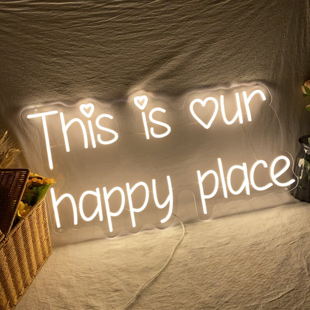 Cozy Haven Masterpiece - This is Our Happy Place Neon Sign