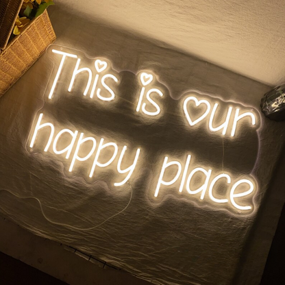 Cozy Haven Masterpiece - This is Our Happy Place Neon Sign