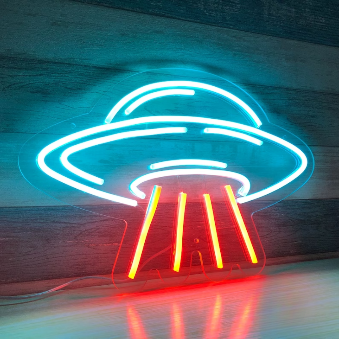UFO Neon Sign - Light Up Your Space with Alien Aesthetics
