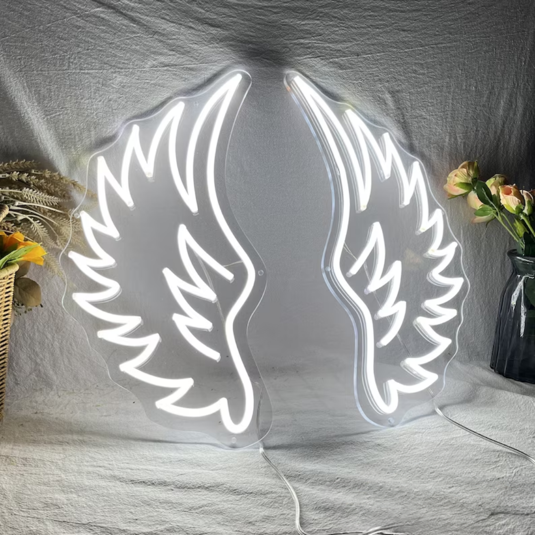 Wings Neon Sign - Light Up Your Space with Heavenly Aesthetics