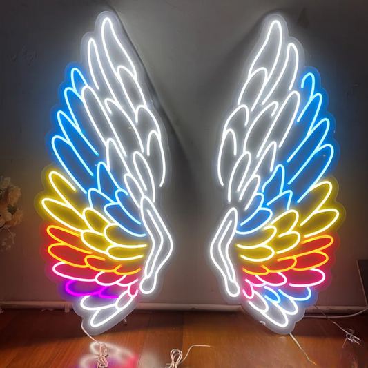Wings Neon Sign - Light Up Your Space with the Angelic Wings Aesthetics