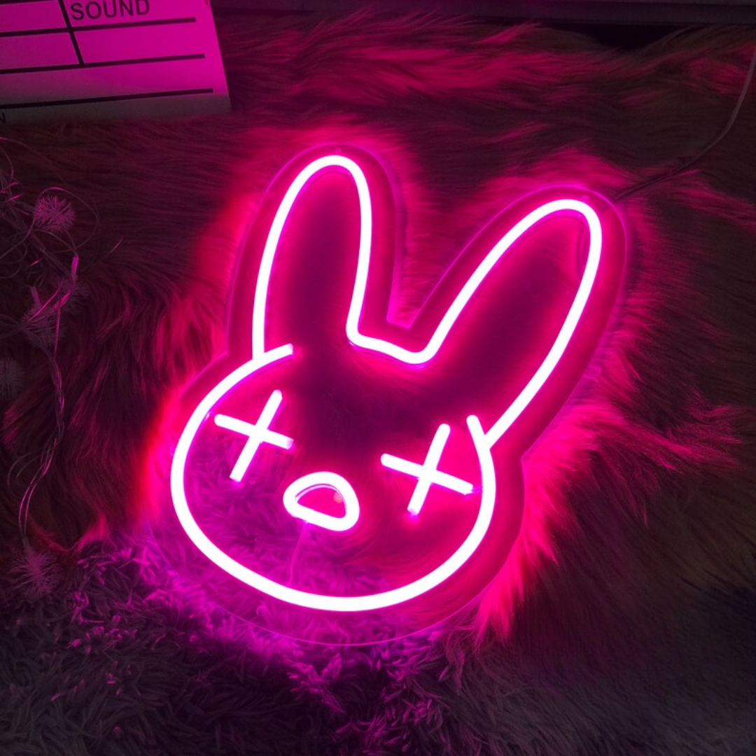 Bad Bunny Neon Sign. - Bad Bunny's Neon Aura: