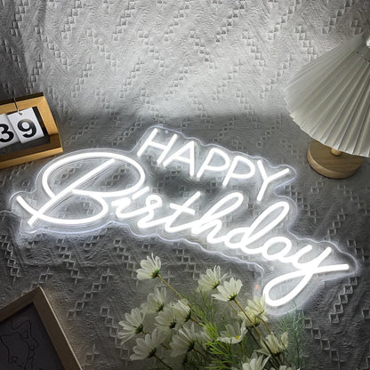 Happy Birthday Neon Sign - Shine a Spotlight on the Celebration