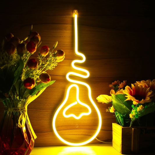 Light Bulb Neon Sign - Illuminate Your Ideas with Radiant Creativity!