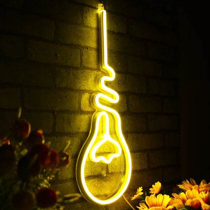 Light Bulb Neon Sign - Illuminate Your Ideas with Radiant Creativity!