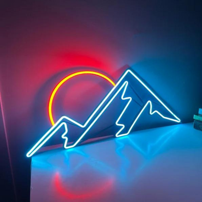 Mountain Neon Sign - Add Nature's Beauty in Your Living Space 12 by 24 Inches