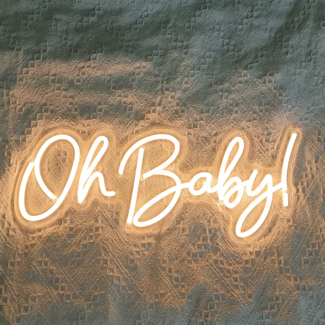Oh Baby Neon Sign - Neon Cheers for New Beginnings