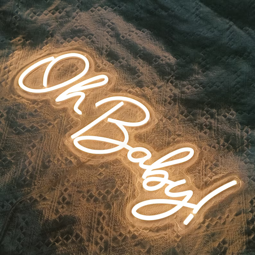 Oh Baby Neon Sign - Neon Cheers for New Beginnings