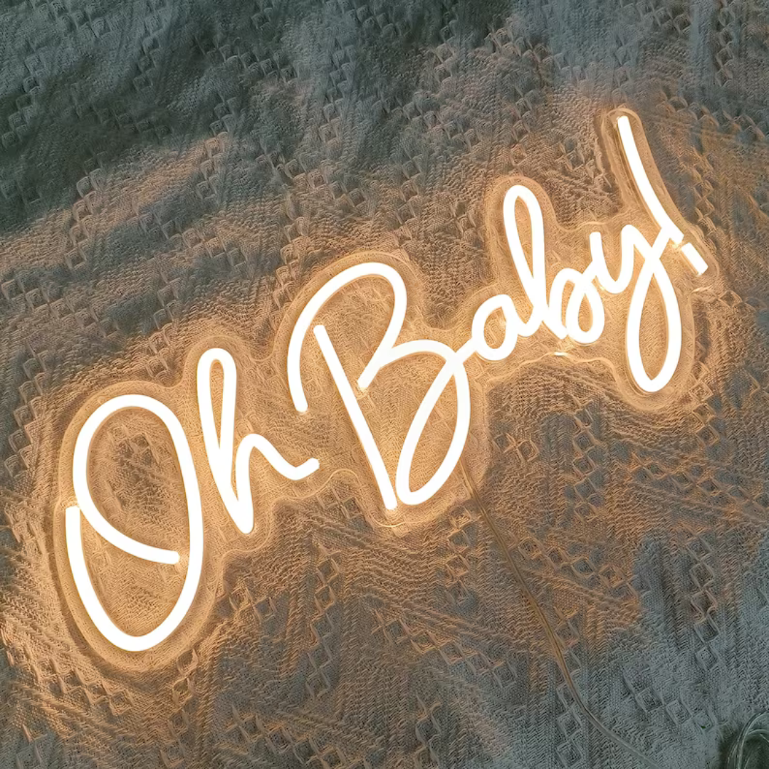 Oh Baby Neon Sign - Neon Cheers for New Beginnings